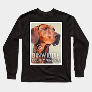 Coonhound Red with Dinwiddie county Virginia Heritage Long Sleeve T-Shirt